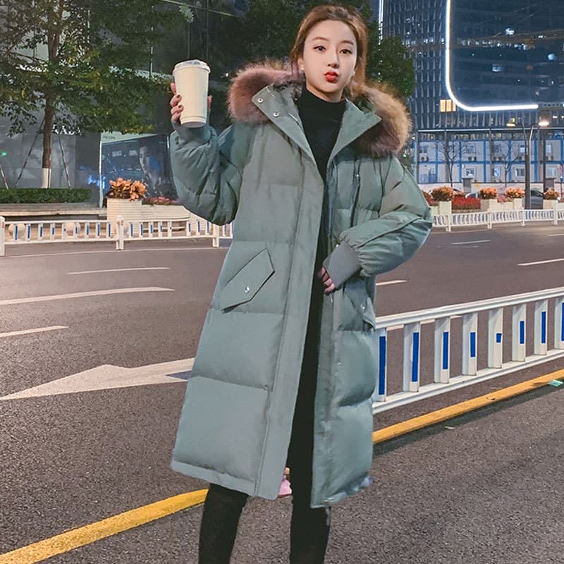 Women's Clothing New Loose Cotton Coat For Women Winter Mid Length Thickened Large Size Down Cotton Coat Korean Style Long Cotton Coat