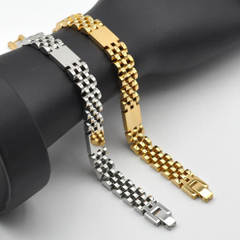 Flat Head Five Bead Ladder Shaped Tank Titanium Steel Bracelet Hot Selling Personality Punk Refined Stainless Steel