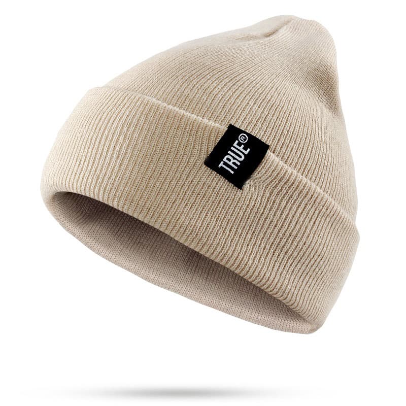 AliExpress ebay new TRUE autumn and winter warm woven label knitted hat ski hat pullover patch woolen hat