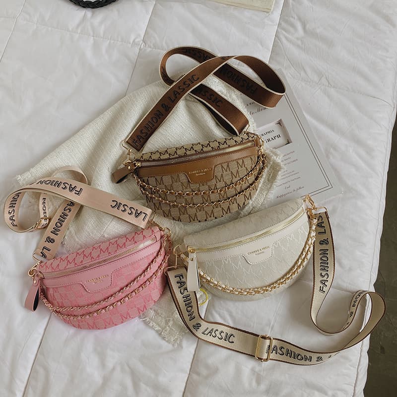 Women's Fashionable PU Leather Chest Bag Outdoor Sports Shoulder Crossbody Bag Simple Versatile Design
