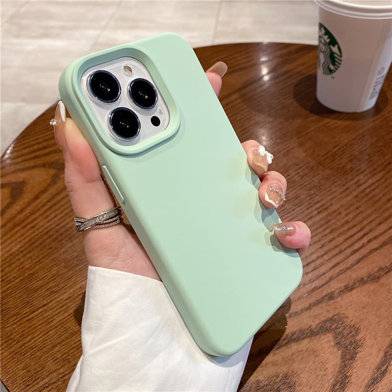 Coque de protection en silicone liquide pour iPhone 11, 12 Pro Max, XS, XR, 7, 8, 14, 15 Plus