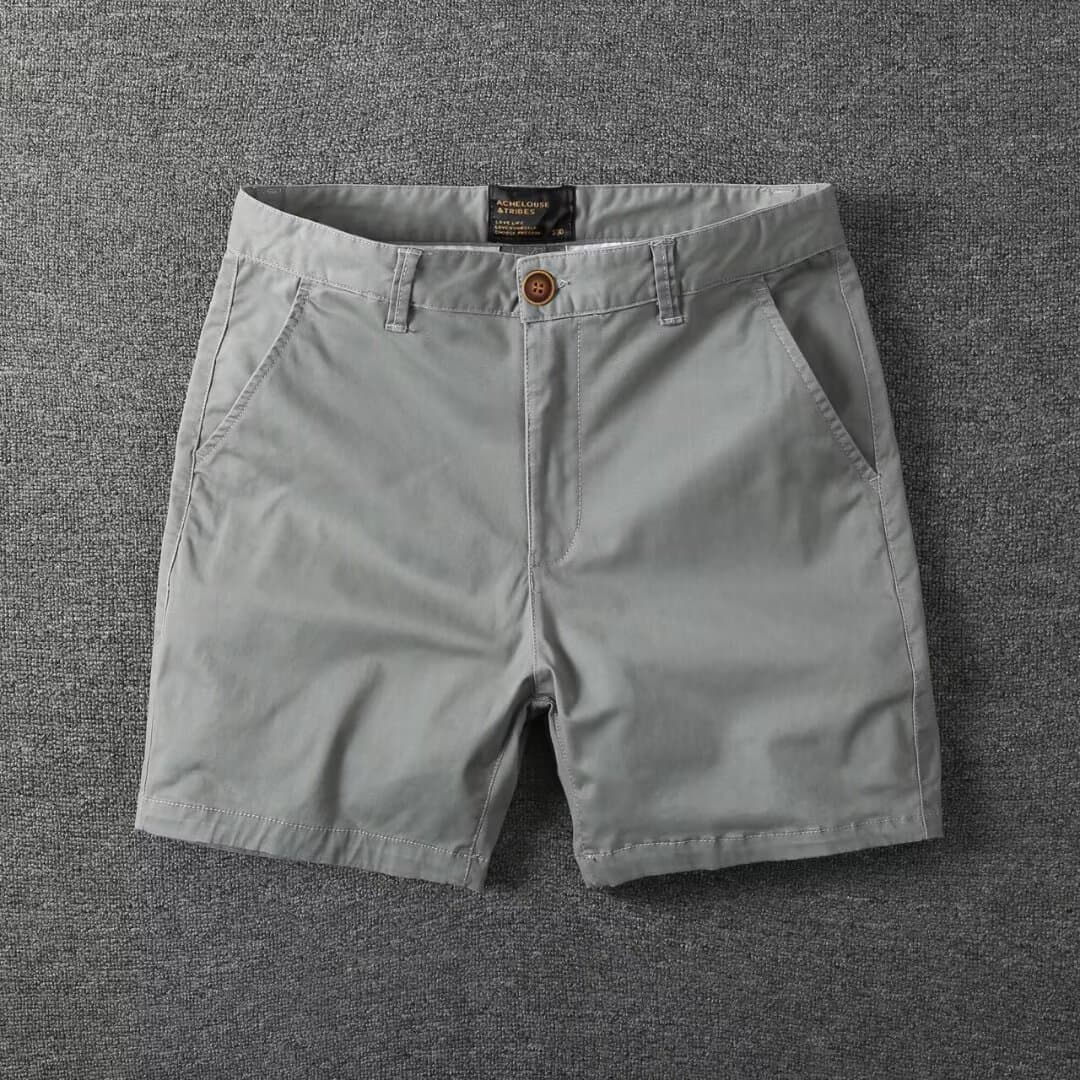 Men's Clothing Summer New Pure Cotton Four Quarter Pants Men's Casual Slim Straight Workwear Shorts Slightly Elastic Three Quarter Pants Beach Pants