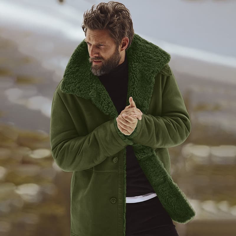 Men's plus-size top Run Winter heavy jacket warm men's fleece coat