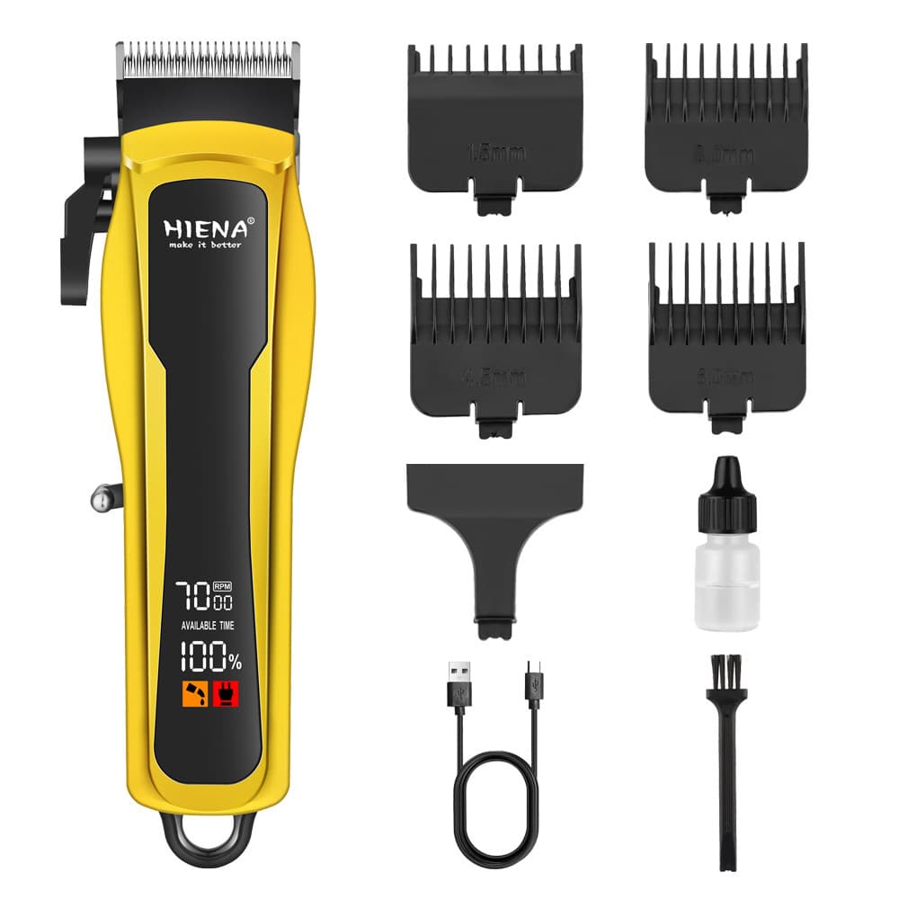 Professional Barber Clippers - Rechargeable Cordless Hair Trimmer For Men, Women, Kids & Pets, Stainless Steel Blade, Low Noise (36-45dB)