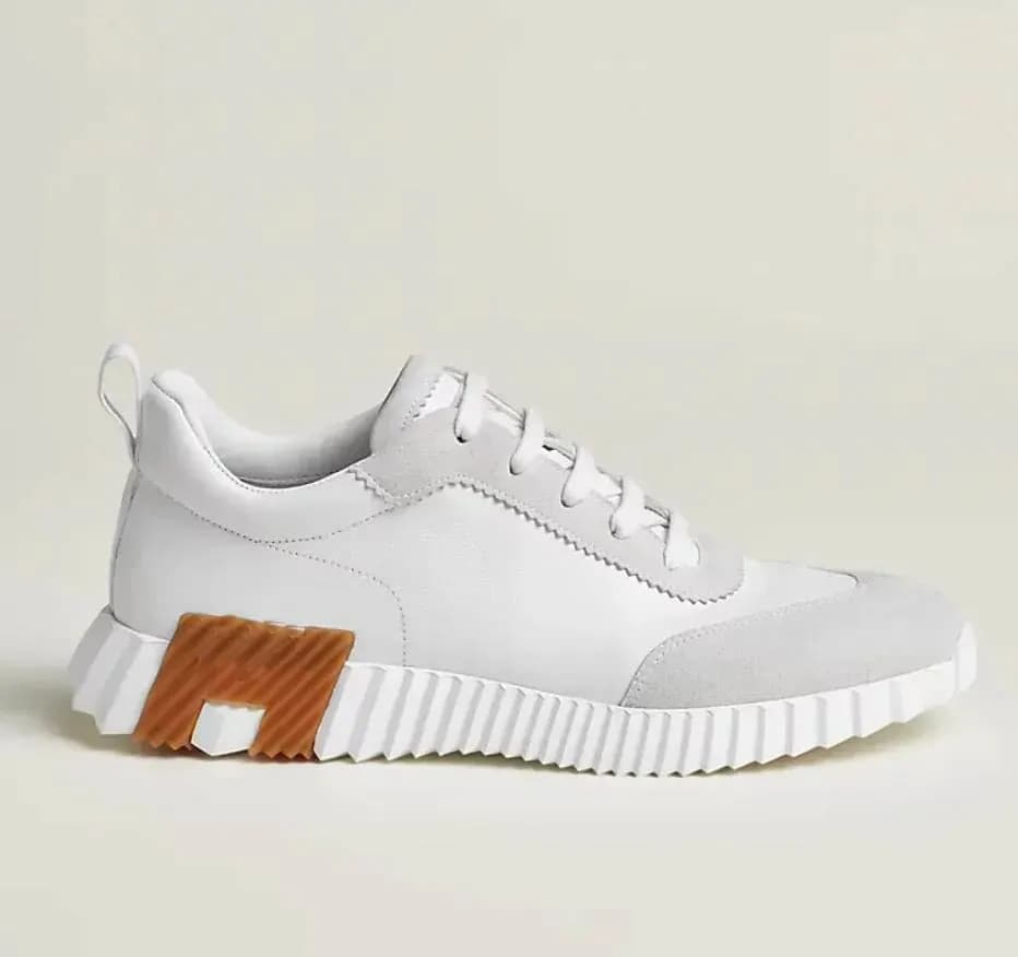Baskets montantes de marque H pour homme, style décontracté, en cuir et mesh, à lacets, style running.