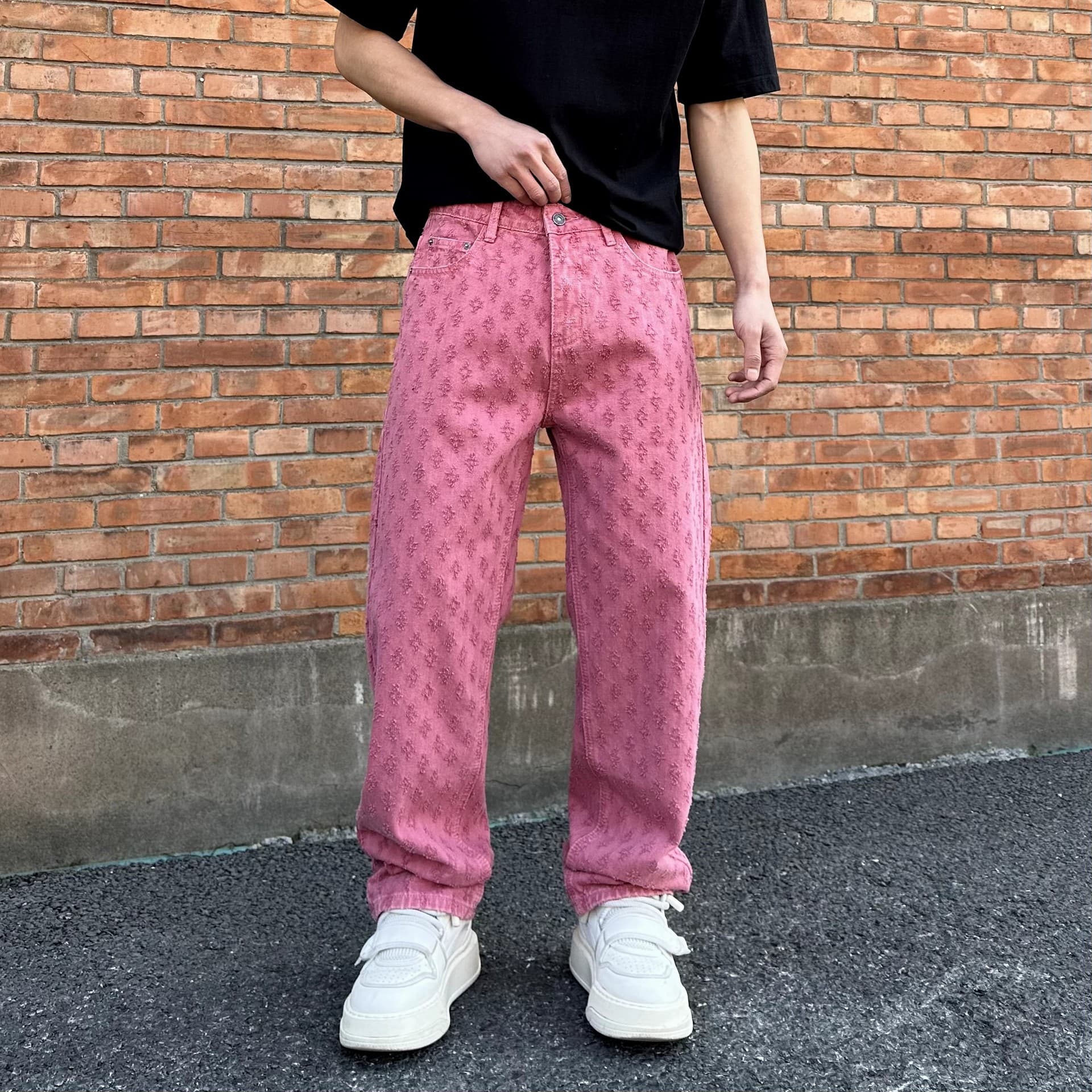Men's Clothing Jeans Men's Summer Trendy Loose Straight Washed Casual Pants Men's Wear Thin