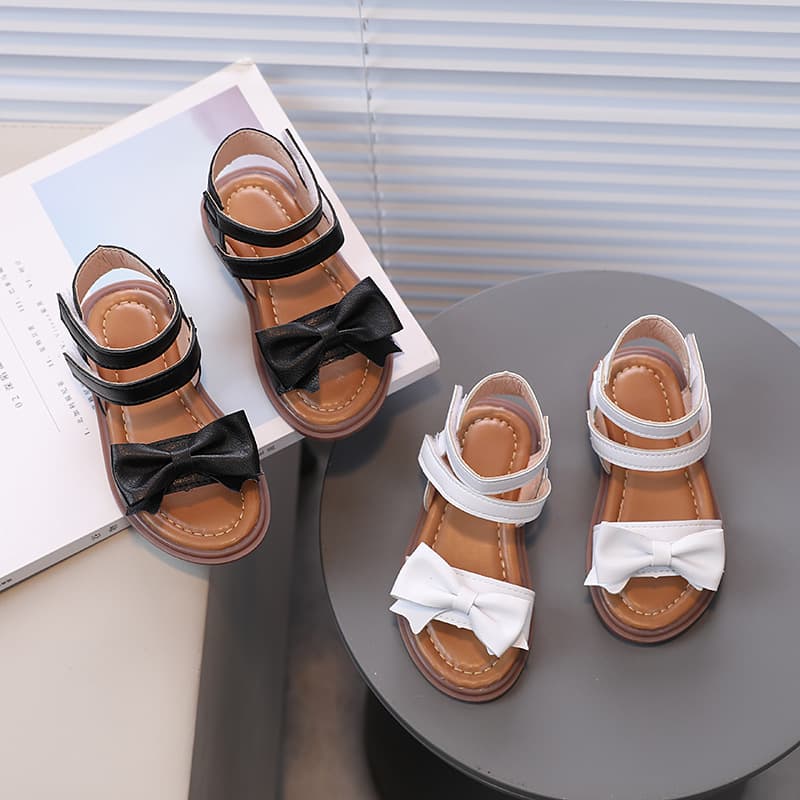 Mother & kids new girls' sandals, children's bow sandals, little girls' soft-soled sandals, Roman sandals