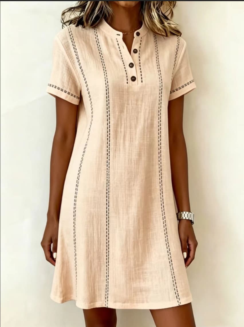 Robe-chemise patchwork imprimée pour femme, style décontracté, col en V, manches courtes, nouveauté été