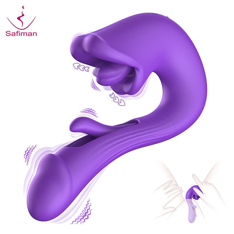 New Product Tongue Licking And Slapping Vibrator Female Masturbator G Spot Orgasm Simulation Penis Sex Toys