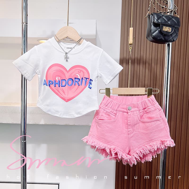 Girls Summer Denim Shorts Summer Clothes For Big Children, Fashionable Raw Edge Thin Children's Girls Hot Pants