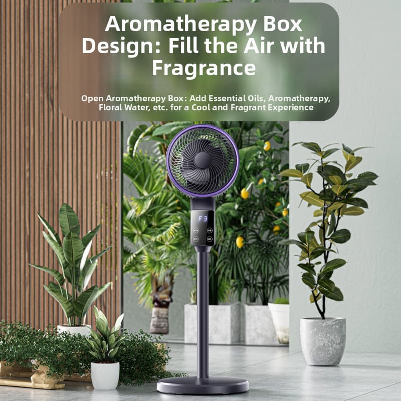 Smart Voice Activated Aromatherapy Air Circulator Fan With Remote Control Energy Saving Negative Ion Generation Floor Fan