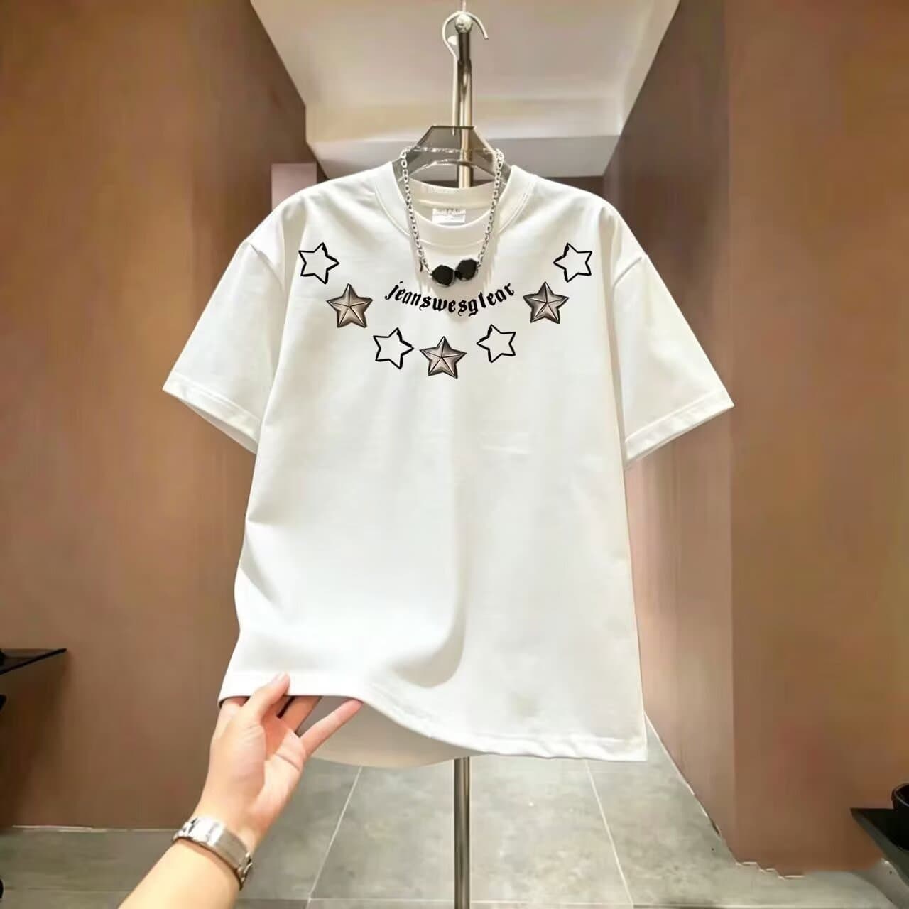Men's Trendy Retro Short Sleeve T-Shirt Loose Fitting Summer New Style Versatile Top For Couples