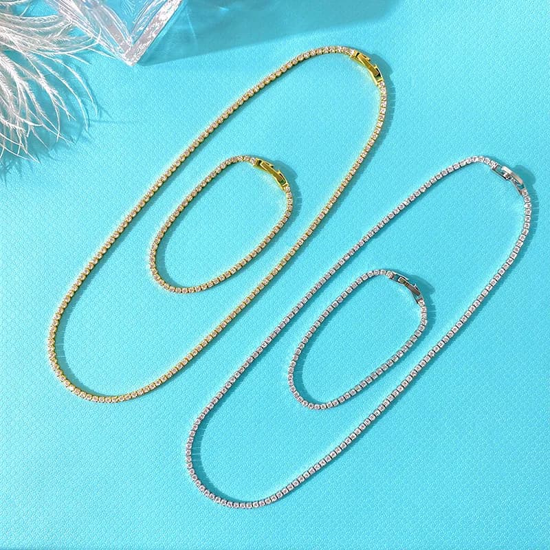 2mm 3A CZ zircon bling bracelet necklace for women girls classic designer tennis short chain choker love four bracelets