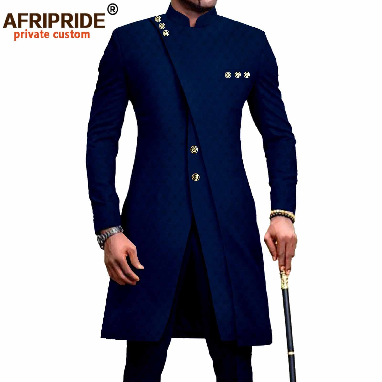 Men's clothing African men slim two piece set