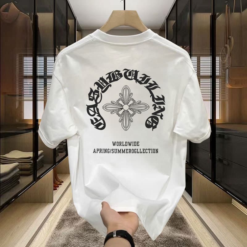 Men's Clothing Summer American Style Handsome Heavy Cotton Short Sleeved T Shirt For Young Men And Women Ins Trendy Street Loose Round Neck Top