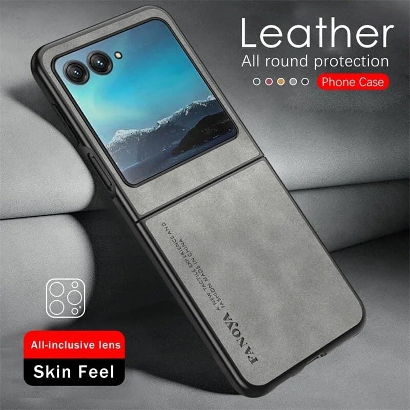 Lambskin Leather Cover For Motorola Ultra Moto Razr40 40Ultra 2023 Shockproof Hard Plastic Phone Case
