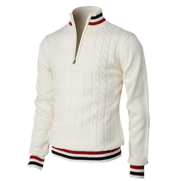 Men's Clothing New Spring And Autumn Supply Style Color Matching Zipper High Collar Men's Sweater