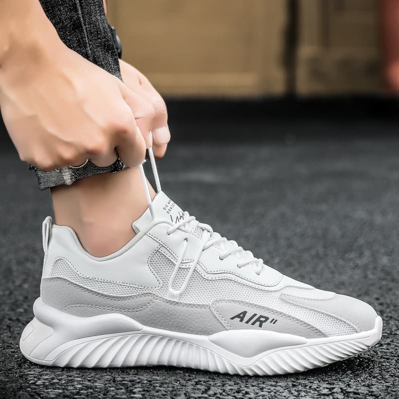 2025 Breathable Korean Version Forrest Gump Mesh Sports Men's Versatile Casual Spring Running Dad Trendy Shoes White