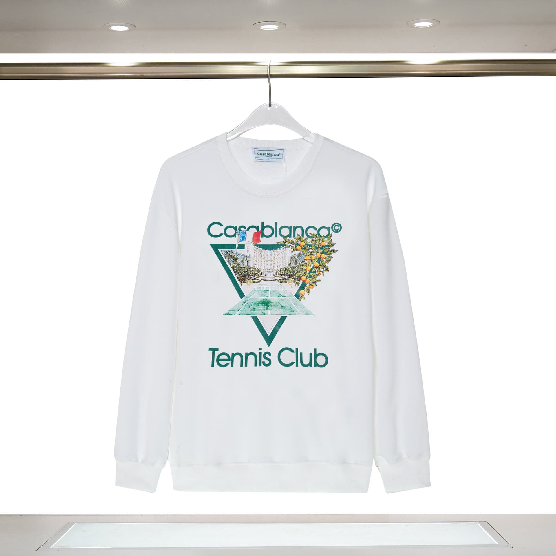 Casablanca Automne/Hiver Nouveau Col Rond Lettre Imprimé Étoile Même Style Pull Tendance