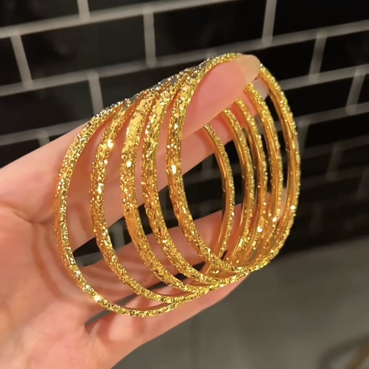 Gypsophila Ice Narrow Bracelet Solid Closed Copper K Gold Plated High Fashion Simple Layered Women's Jewelry