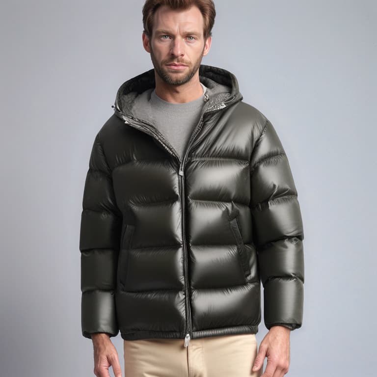 Men's Winter Hooded Cotton Jacket With Zip Closure, Warm Quilted Coat For Casual Outdoor Wear (Black, Dark Green)