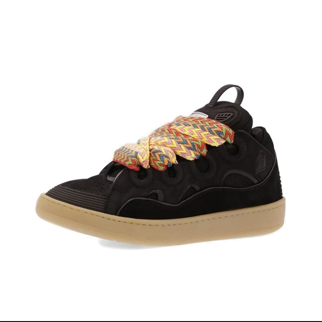 Chaussures de sport décontractées rétro en cuir véritable patchwork, style européen et américain, pour hommes et femmes.