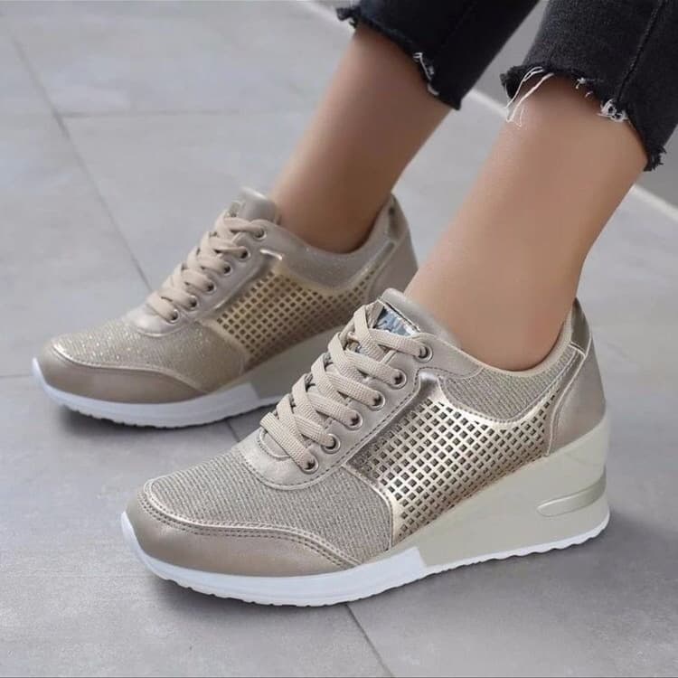 Women's shoes rhinestone casual women's shoes loafers heightening shoes