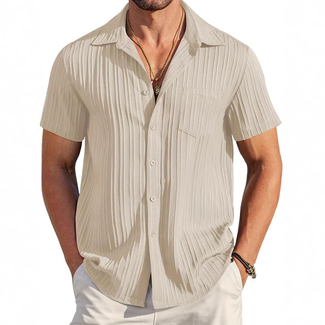 Men's Slim Fit Striped Business Casual Shirt - Summer Breathable Office & Leisure Wear​