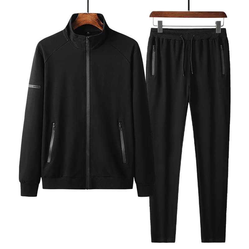Casual 2024 Spring And Autumn New Stand Up Collar Cardigan Top Trendy Fashion Sports Set Men's Wear