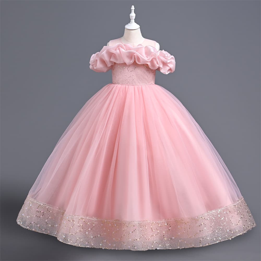 Girls' dress Princess dress new high-end children's pettiskirt long performance dress children's dress women's dress