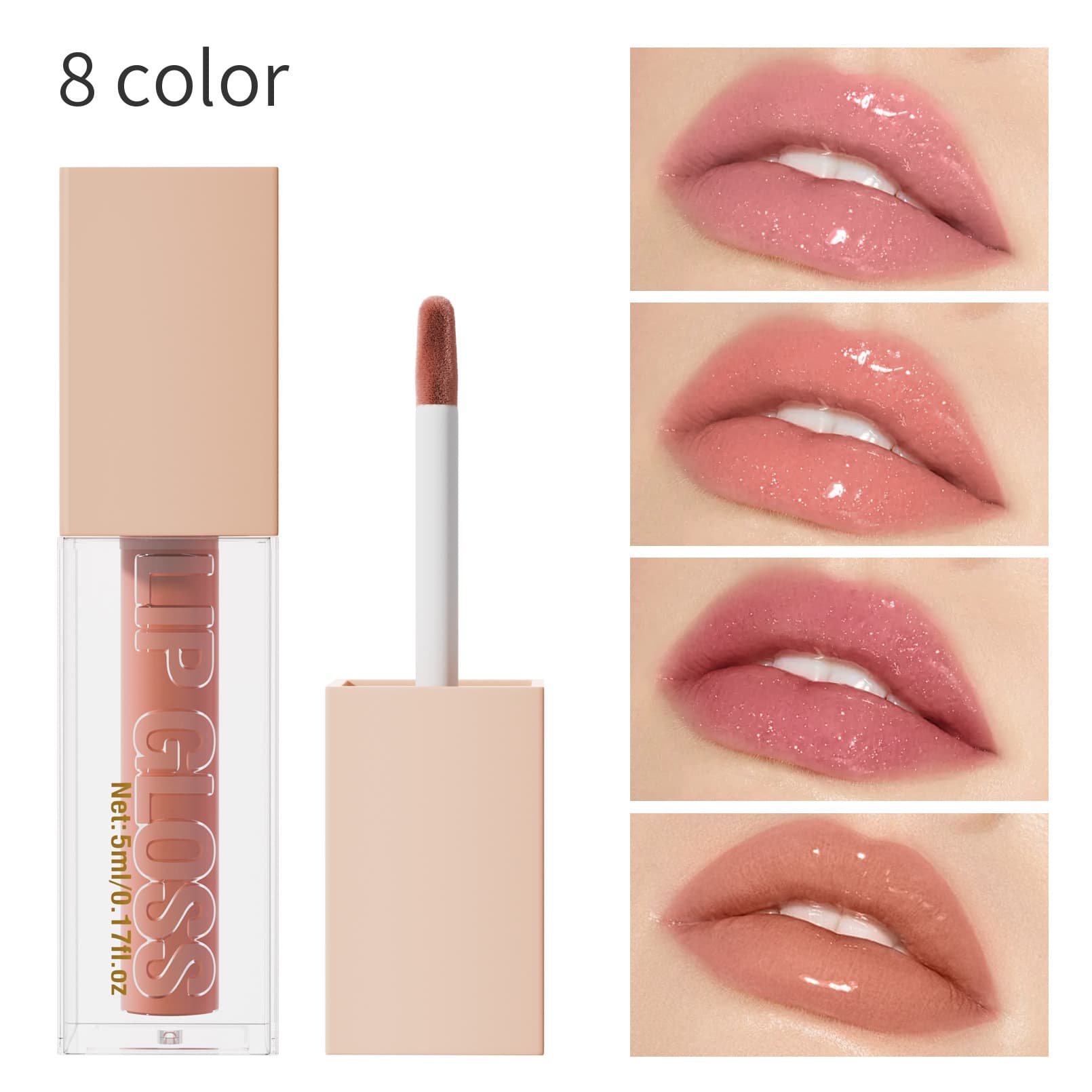 Beauty & Health Hellokiss Eight Color Mirror Water Shiny Lip Gloss Moisturizing Fine Shimmer Pearlescent Lip Glaze LIP GLOSS