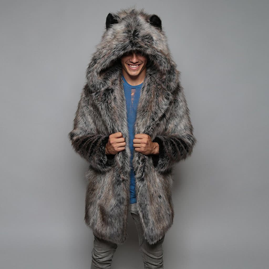 Men's Clothing New Style Fur Coat For Men Winter Casual Warm Mink Coat Men's Long Coat Fur Hooded Cross