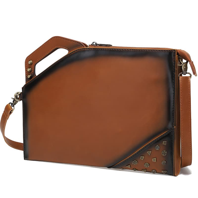 handbag men's clutch bags street shoulder bags men's retro clutch bags crazy horse handbags