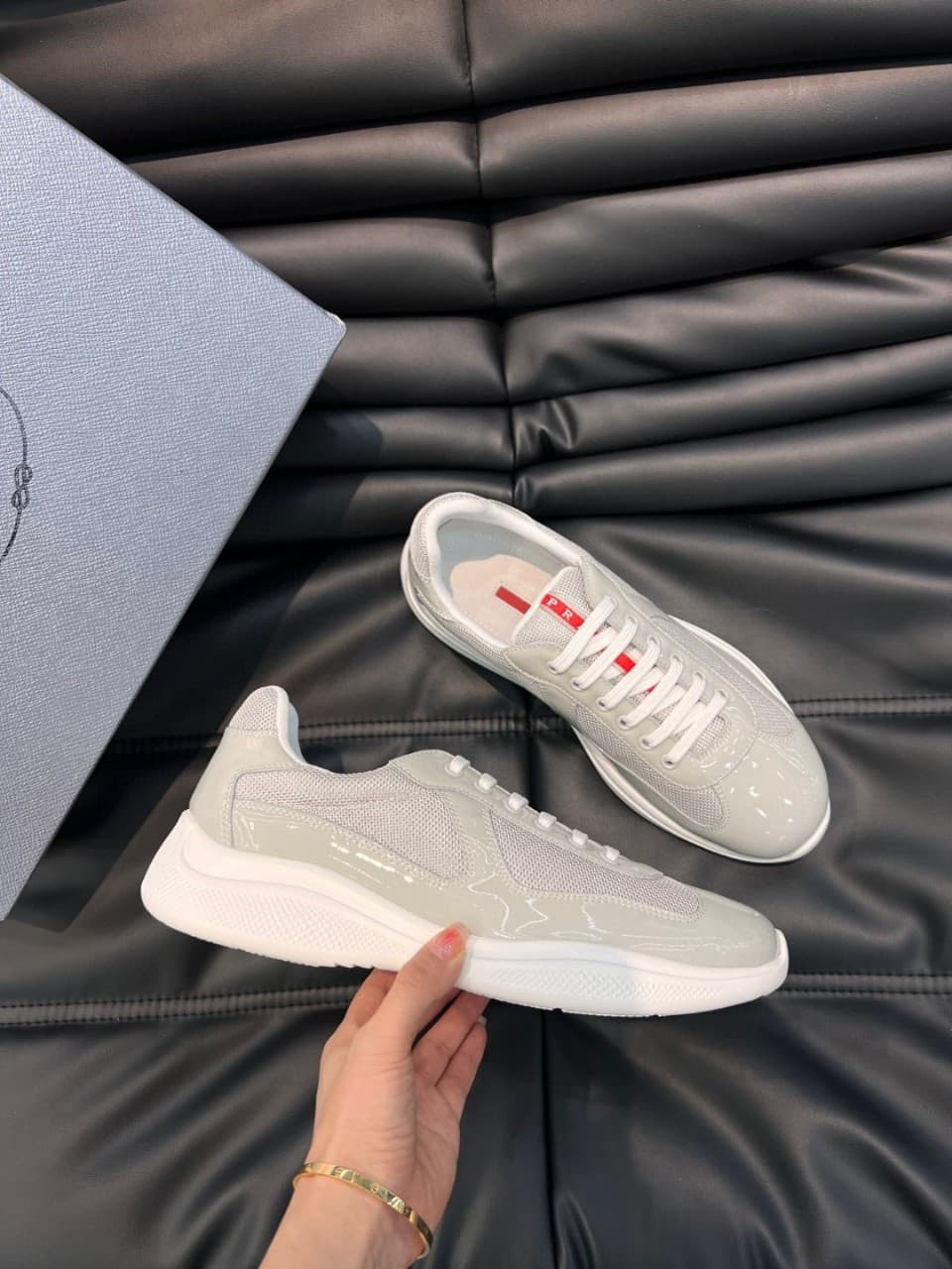 P Family Summer Blue Véritable Talon Plat Décontracté En Cuir Naturel Coupe Basse Tendance Bout Rond Chaussures Polyvalentes