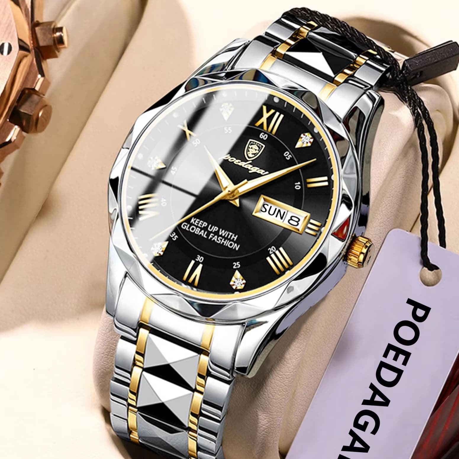 Luxury Brand Men's Watches Waterproof Stainless Steel Luminous Man Wristwatch Date Week Quartz Business Men Clock Reloj