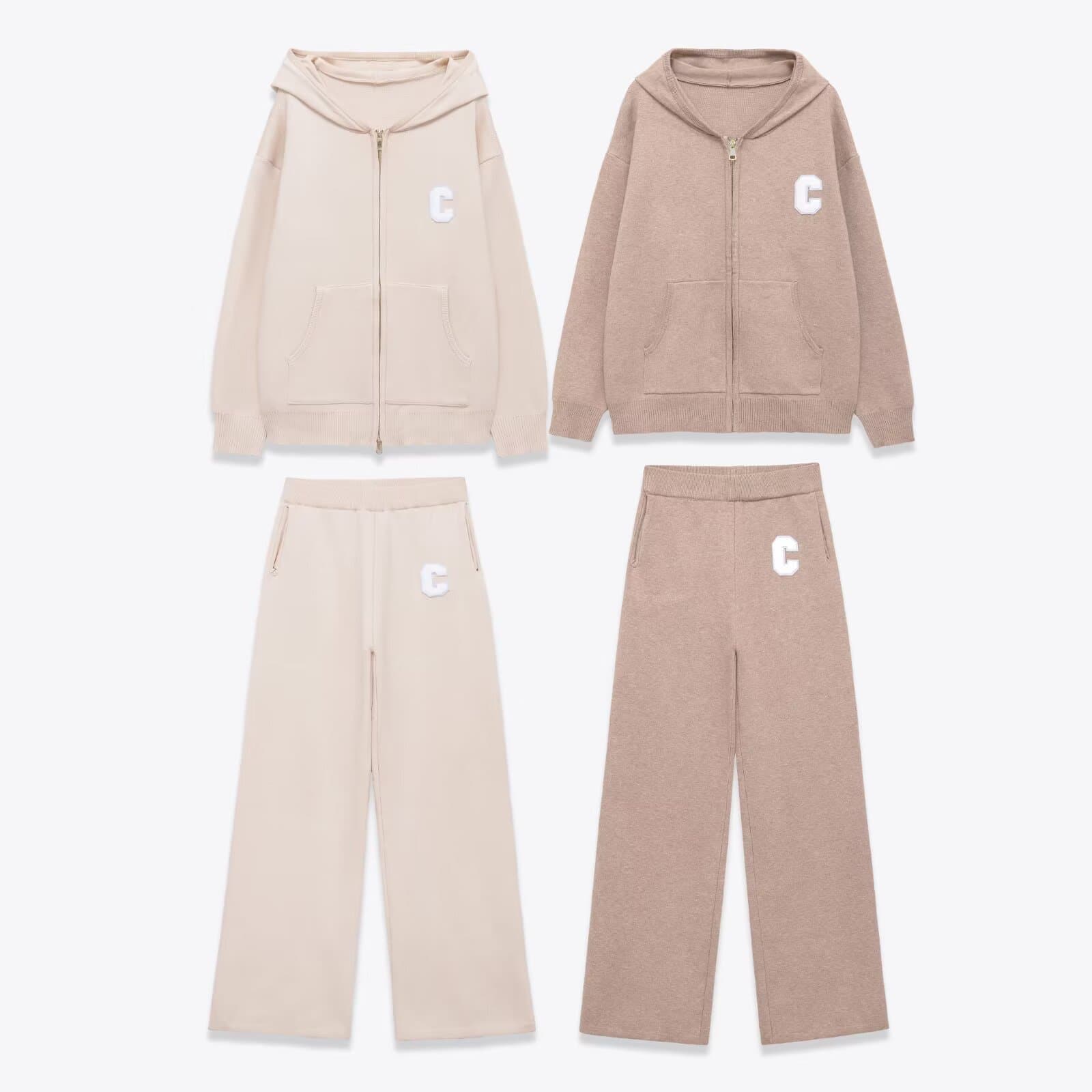 Women’s Hooded Long-Sleeve Top & High-Waist Pants Set – Casual Polyester Coordinated Outfit For Streetwear & Workwear​