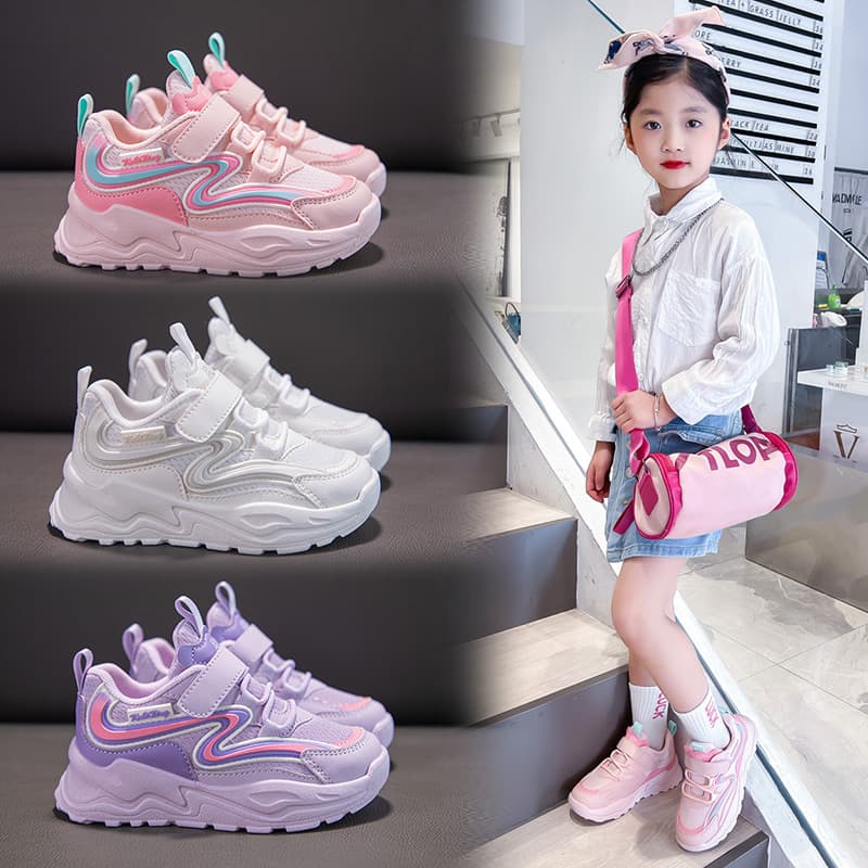 Boys And Girls Sports Shoes 2024 Spring Soft Sole Lightweight Non Slip Medium And Large Children's Versatile Comfortable Casual Shoes Breathable