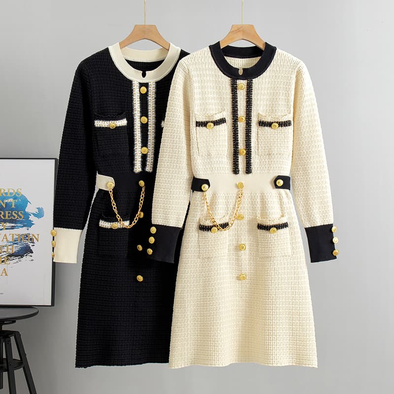 Women's Clothing loose and slim, medium and long, with a sweater underneath