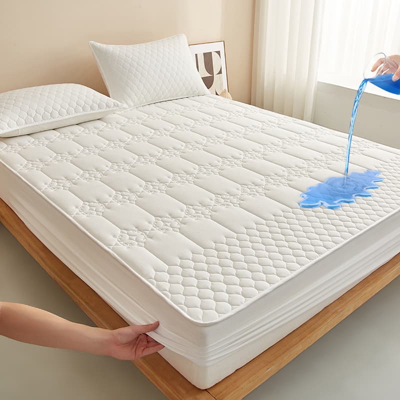 Waterproof Quilted Fitted Sheet Set - A-Class Washed Cotton, Anti-Slip, Dustproof & Hypoallergenic Bed Cover For Mattress Protection (3-Piece Set)​