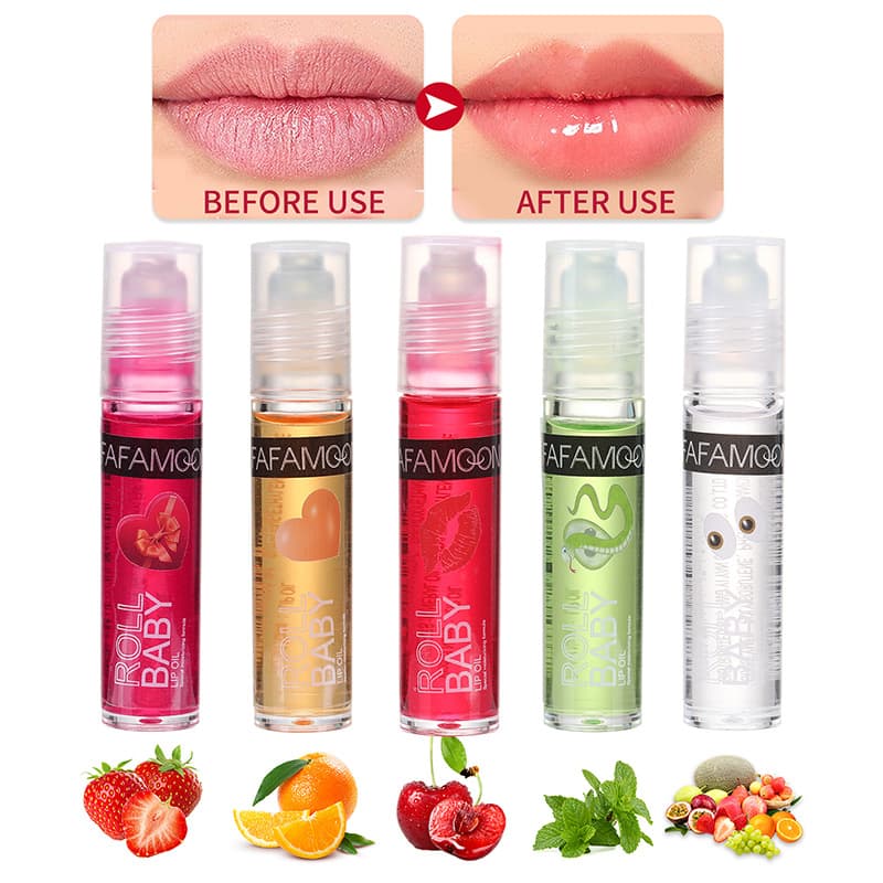 FAFAMOON bead Lip Oil moisturizing moisturizing lipstick liquid hydrating ball mouth oil dry crack colorless transparent