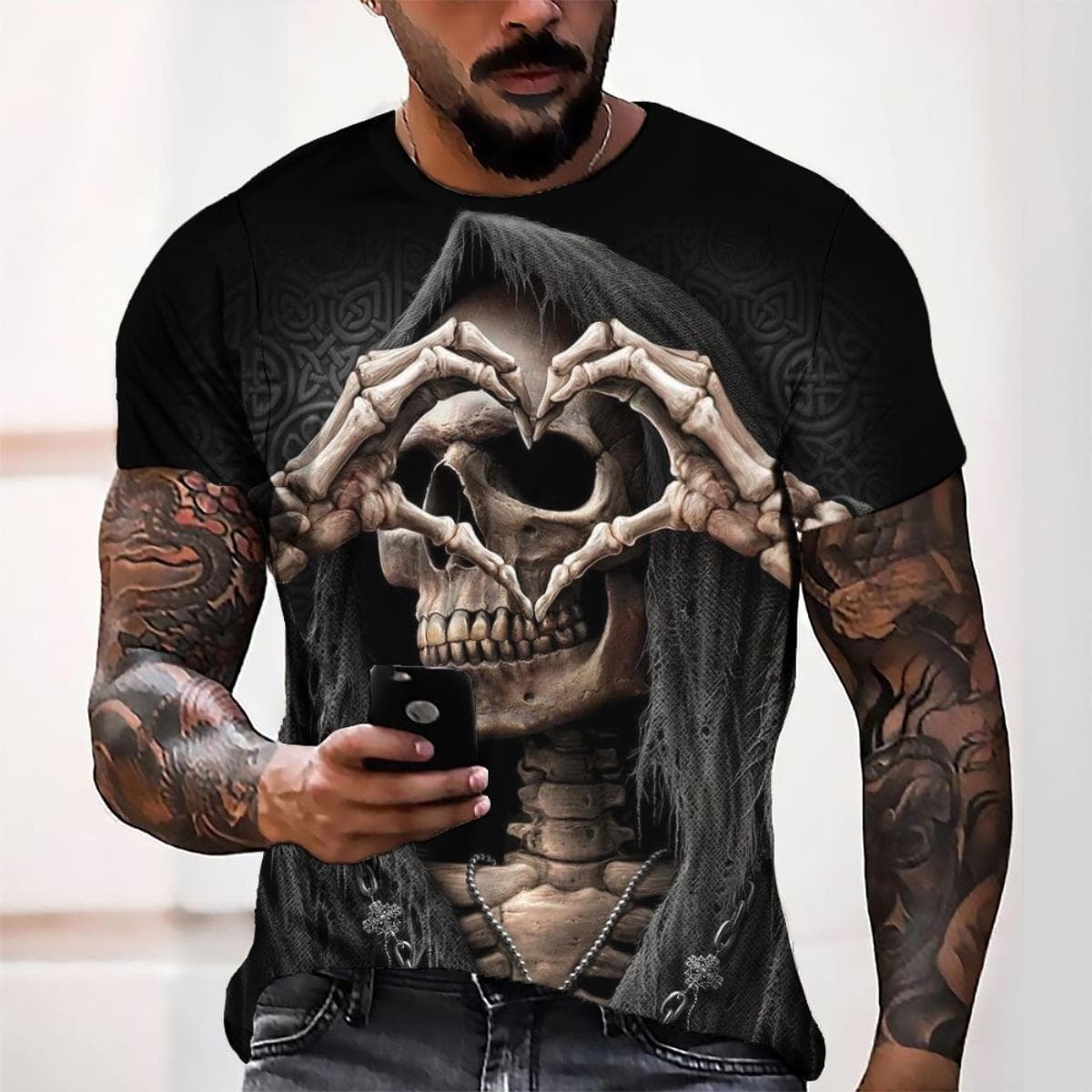 Unbeatable Quality 2024 Summer Hip Hop Series Digital 3D Printed Men's Street Short Sleeve Sports T-shirt Top