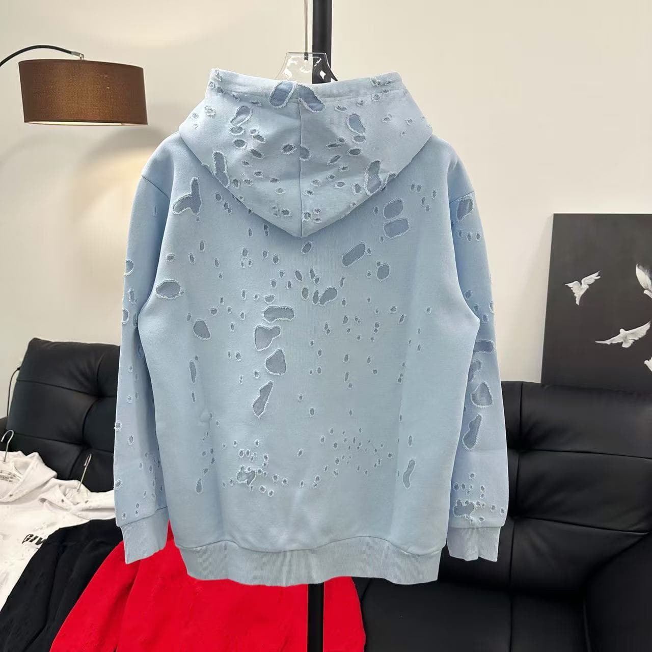 Correct Version GVC Distressed Hooded Sweatshirt Jijia Hoodie Cross-Border Trendy G Brand Top Unisex