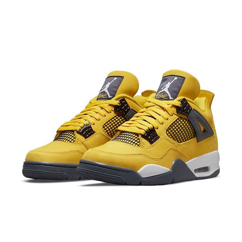 Chaussures de basketball montantes Jumpman Airs4 et Jordans4 4s pour hommes, coloris Sail Bred Kaws Fire Red Thunder Taupe Haze University Blue, plat