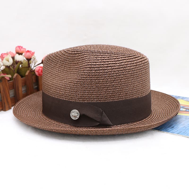 papyrus fine braid top hat new product travel shopping versatile spring and summer wide-brimmed jazz hat