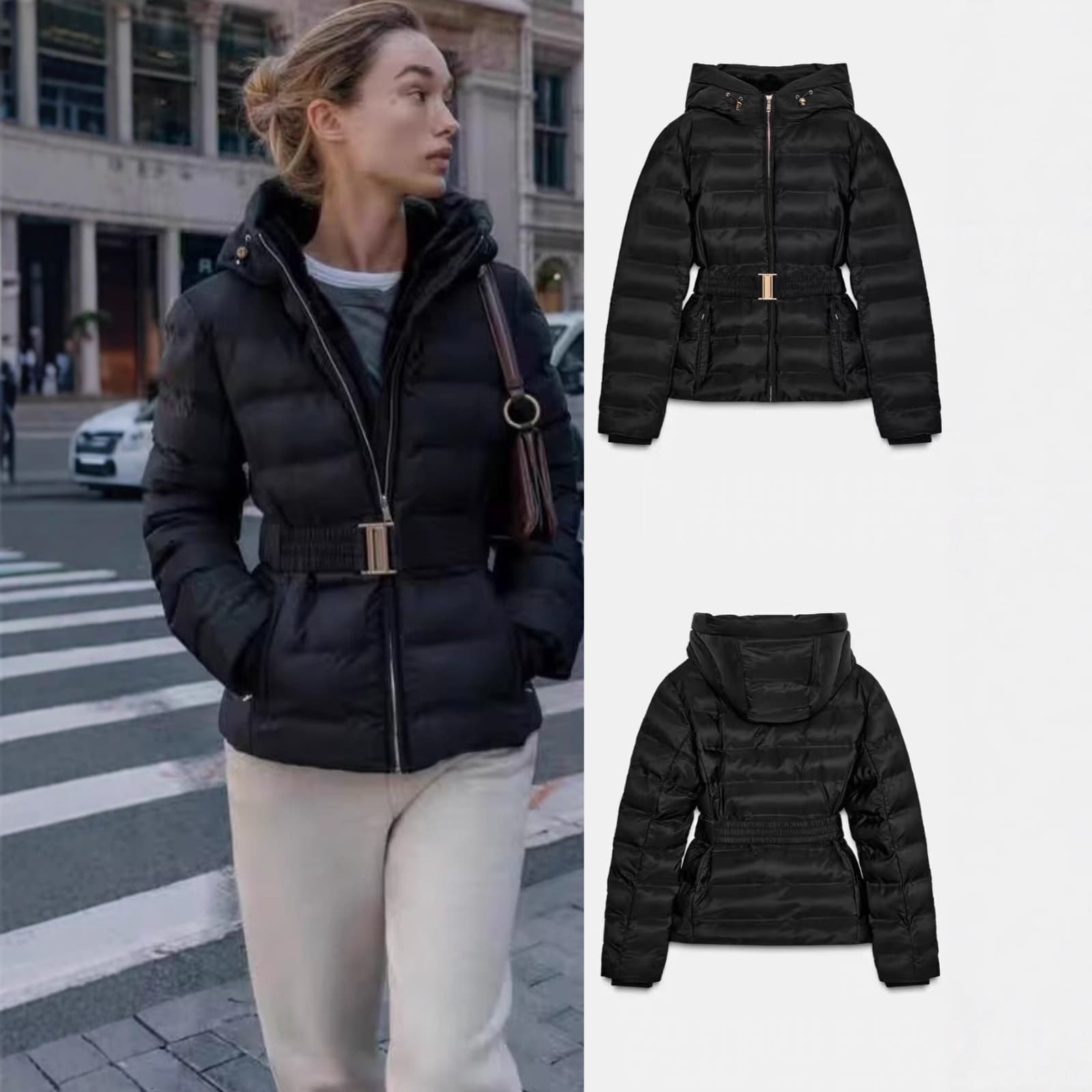 Women's Water-Resistant Hooded Jacket – Slim Fit Cropped Outerwear With Detachable Hood For Urban Commute​