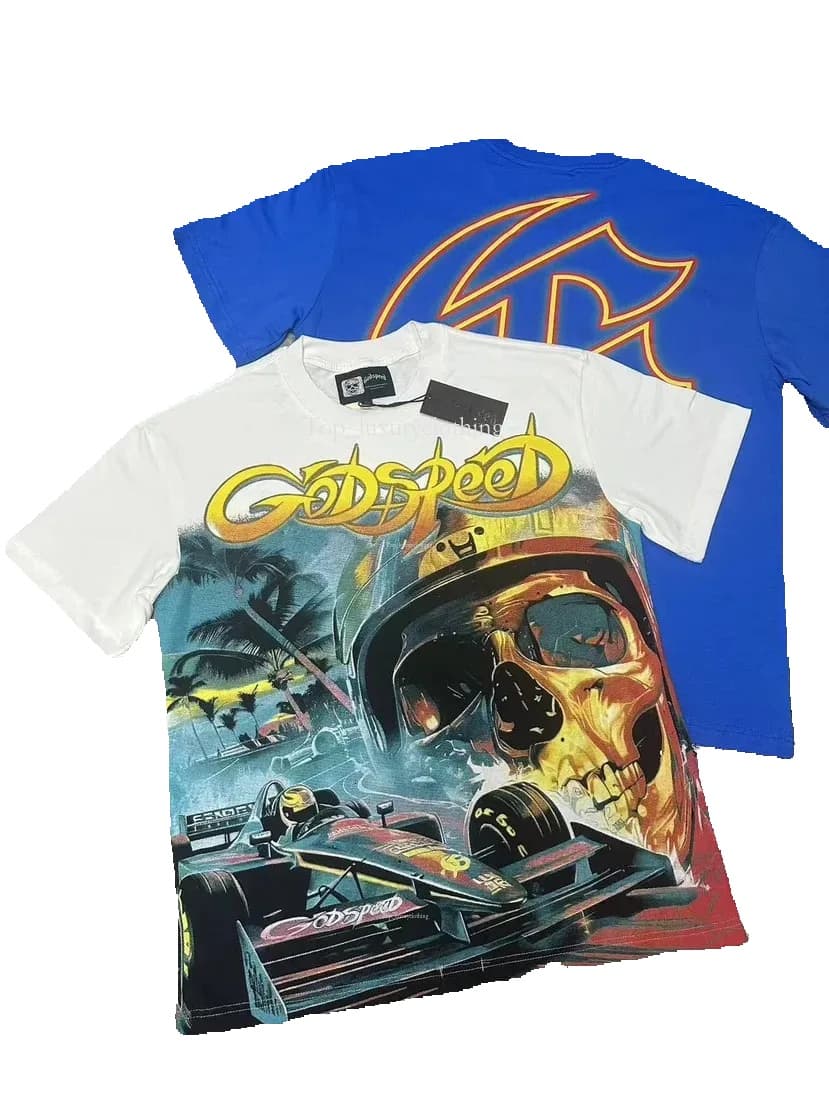Designer Godsspeedes Mens God Speed T Shirt Hip Hop Tee Beach Hipster Fabric Printing Men Women Street Casual Washed