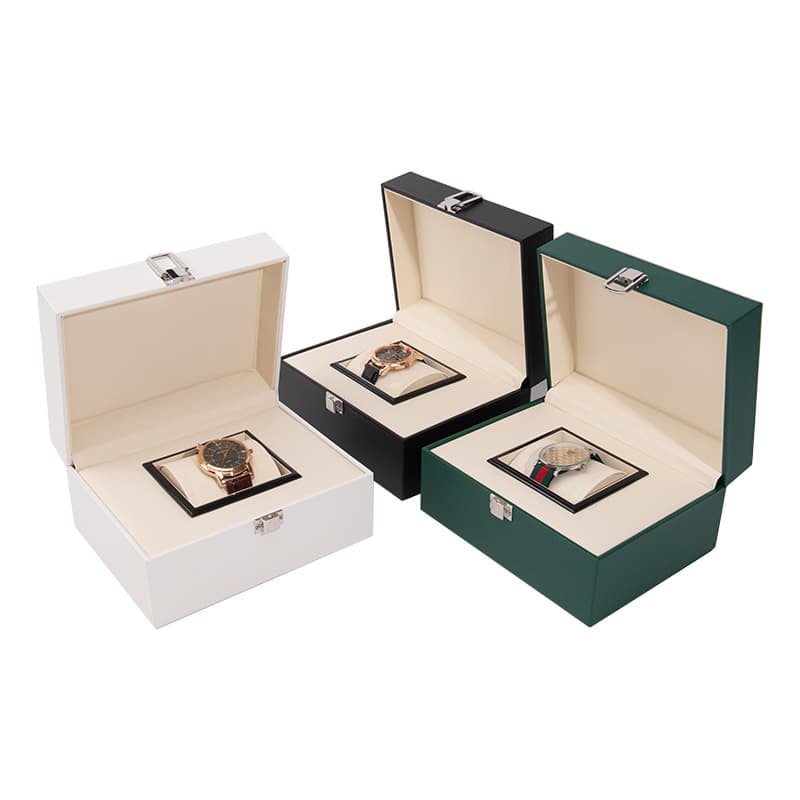 Premium PU Leather Watch Box With Metal Clasp – Stylish Gift Packaging For Watches, Multi-Color Storage Case