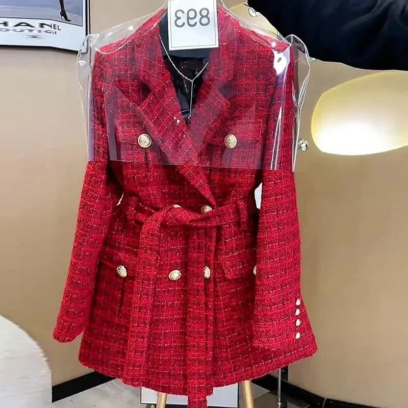 New Blazer Jacket Female 2023 Spring Autumn Korean Fashion Double-Breasted Super Beautiful Small Fragrance Women Suit