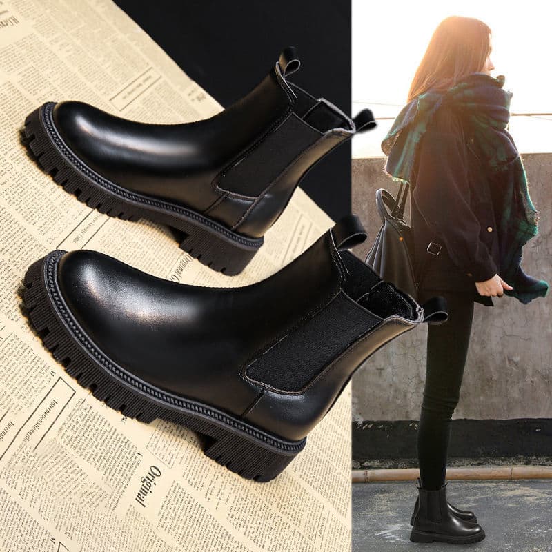Martin Women's Shoes 2024 British Style New Chimney Autumn And Winter Velvet Short Boots