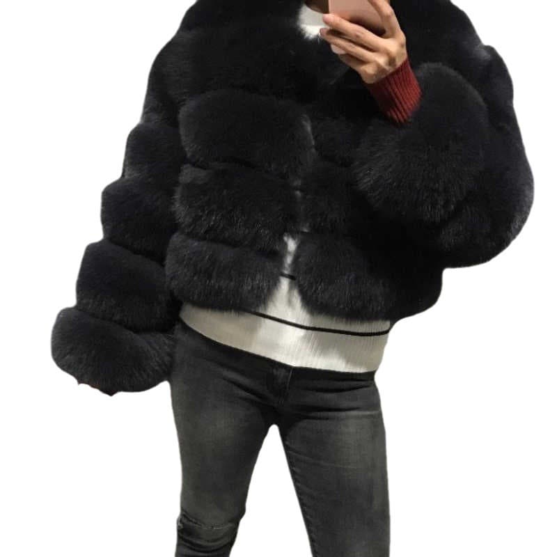 Women's Clothing Short Long Sleeve Furry Fur Coat